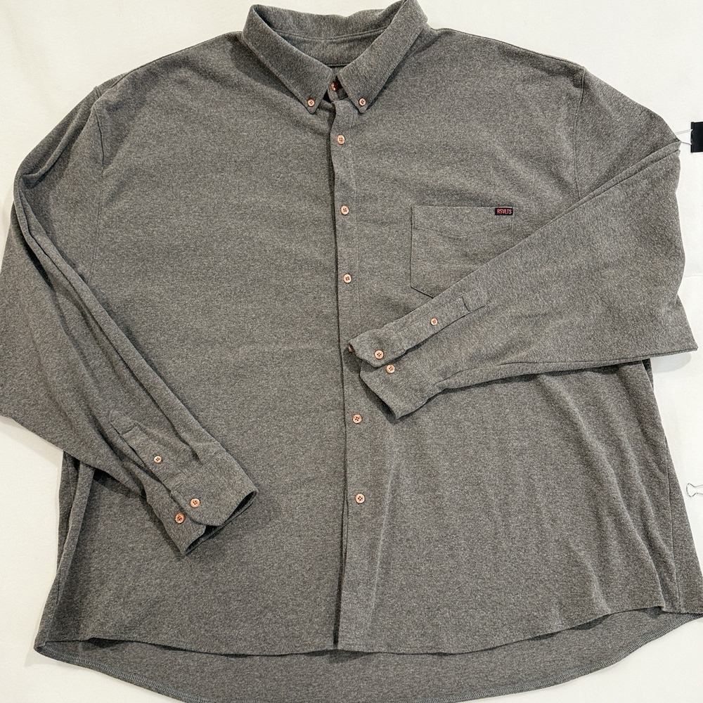 RSVLTS The ButterSoft Shirt Mens 4XL Long Sleeve Button Down Gray Grey Butter